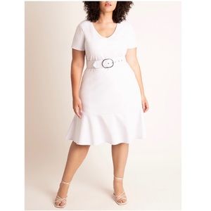 Eloquii Women's Plus Size Short Sleeve Dress